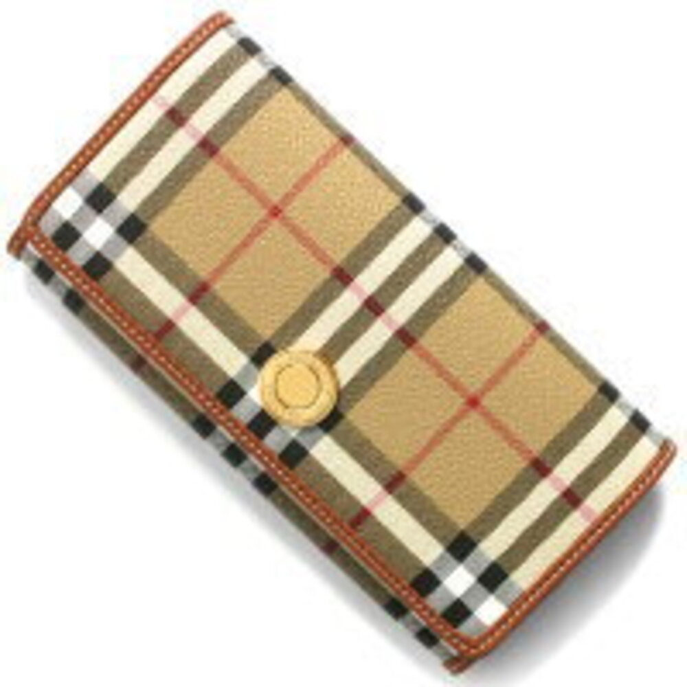 Burberry Halton Check Continental Bifold Wallet Beige